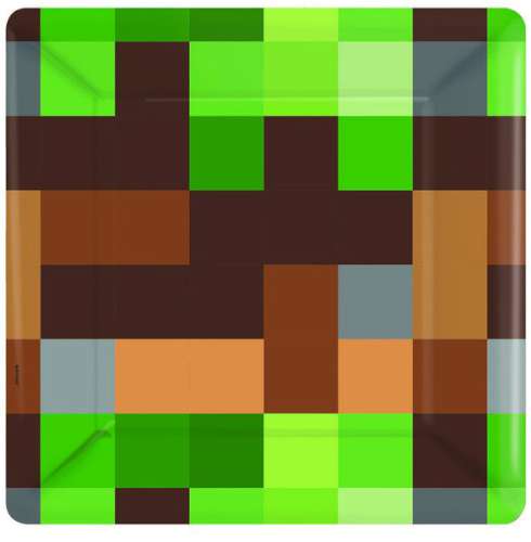 Minecraft Pixilated Lunch Plates